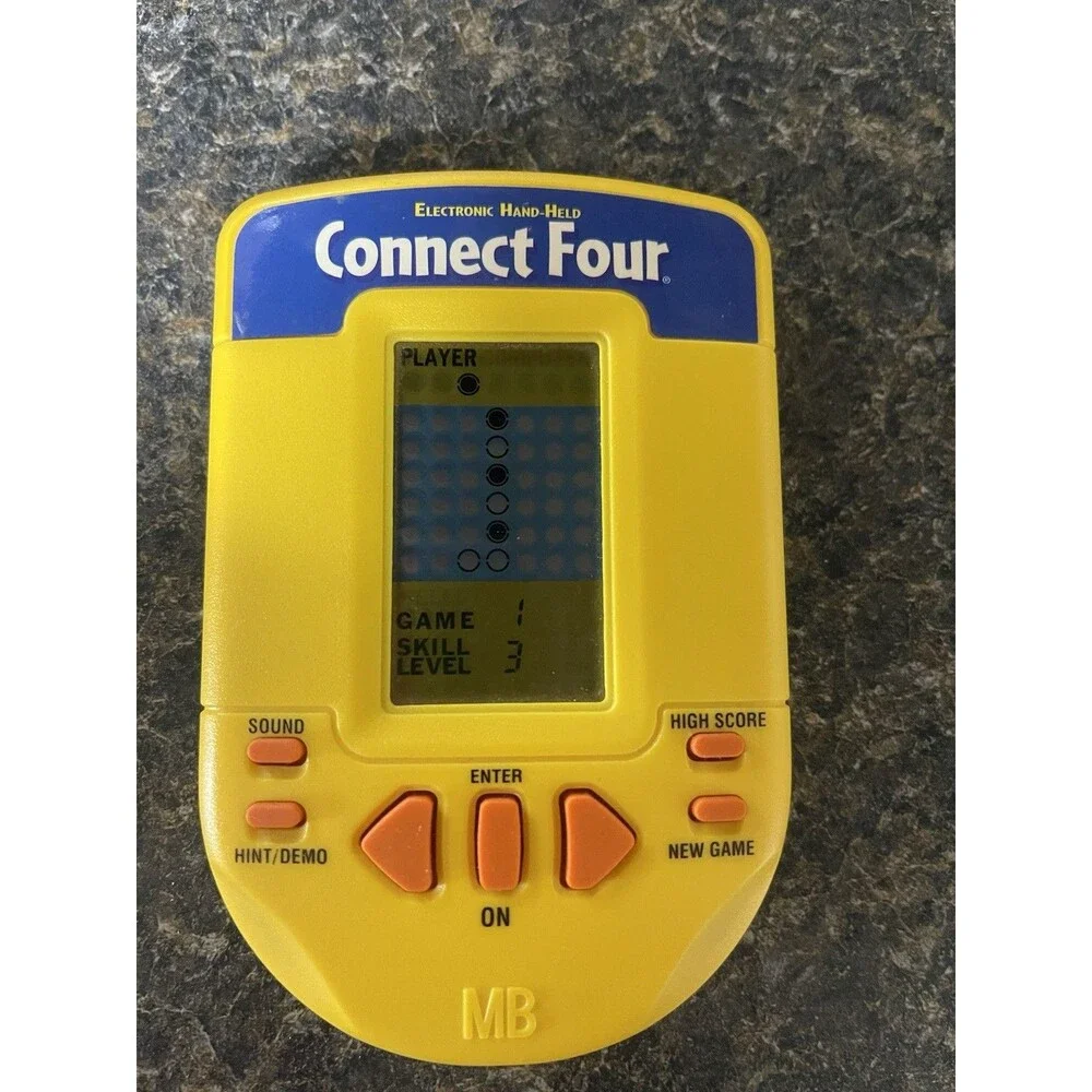 VTG. Connect Four Electronic Handheld Game 1995 Milton Bradley TESTED & WORKING